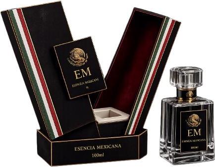 Esencia Mexicana — frasco de cristal y estuche de lujo